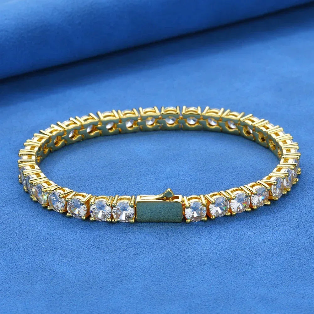 Custom S925 Silver Single-Row Tennis Bracelet | Men's Essential Iced Out Jewelry | Caratix - CaratixJewelry